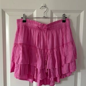 Aerie Bright Pink Tiered Skirt